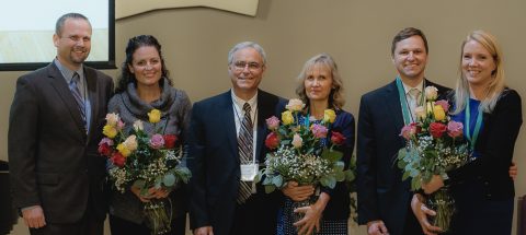 Pictured from left to right: Mike Bernard & wife Cheryl; Jim Micheff & wife Gail; Justin Ringstaff & wife Chelli.