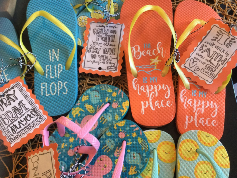 The weekend's theme was "Flip-Flops and Friends." Participants were encouraged to stand firm with Jesus, instead of "flip-flopping." 